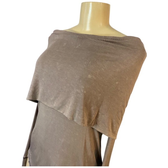 We The Free Foldover Edge Off The Shoulder Faded Mauve Blouse Size Large - Picture 2 of 8